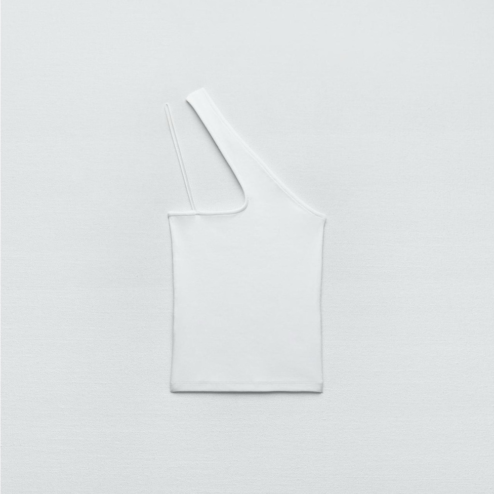 Zara White Asymmetrical Top